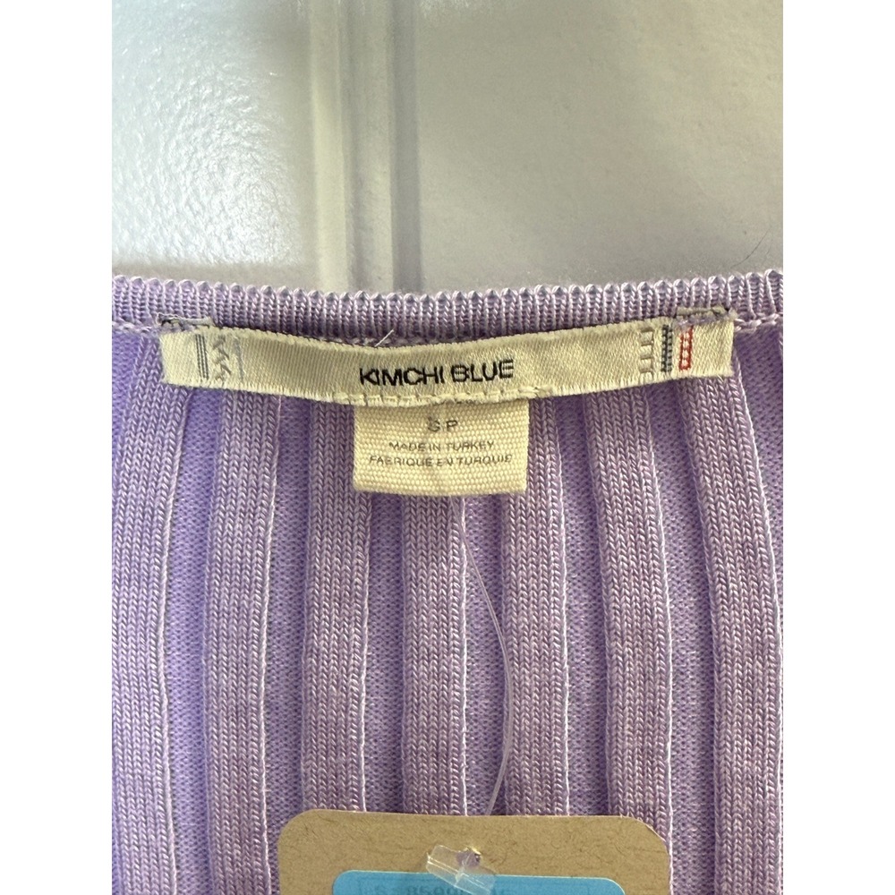 Kimchi Blue Small Purple Sawyer Ribbed Knit Top Coquette Urban Outfitters NWT - Picture 6 of 9